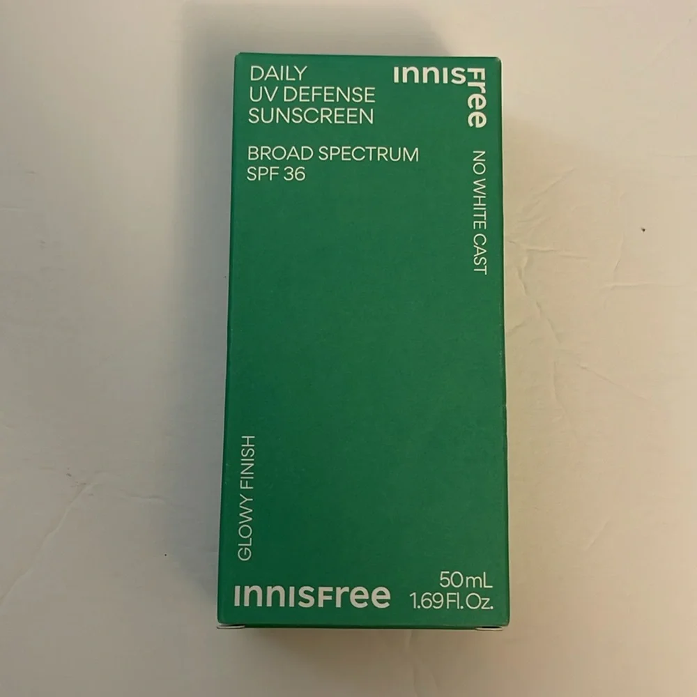 Innisfree Daily UV Defense Sunscreen SPF 36 1.69oz/50m Glowy Finish NEW with Box
